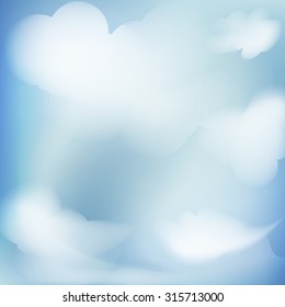 illustration clear blue sky with clouds vector abstract background