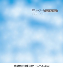 Illustration of clear sky, with clouds, vector illustration