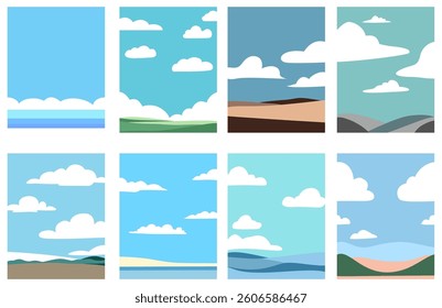 Illustration of a clear sky landscape