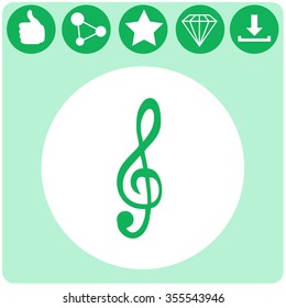 Illustration of clef isolated. Vector icon.