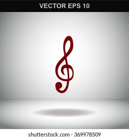 Illustration of clef isolated. Vector icon.