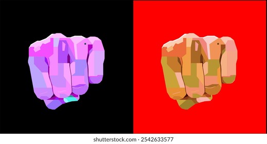 illustration of clenched fist with wpap pop art style (vector graphic illustration)