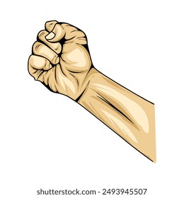 illustration of clenched hands, vector file