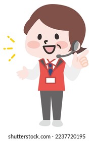 Illustration of a clerk talking