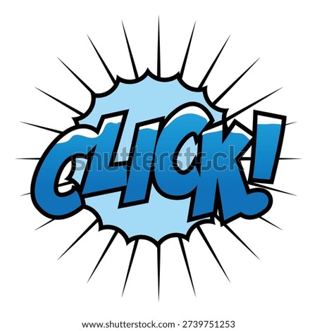 The Illustration of Click Blue Sea Comic Pop Art
