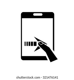 Illustration of click tablet touchscreen