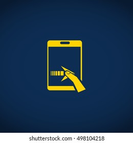 Illustration of click tablet touchscreen