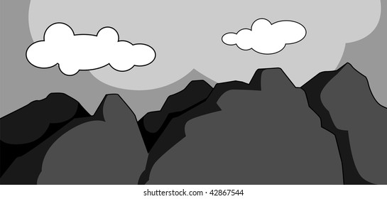 Illustration of a cliff of  mountain	