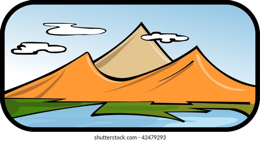 Illustration of the cliffs of mount Everest with sky picture	