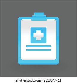 Illustration des klinisch-diagnostischen Dokuments mit Plus und Text einzeln