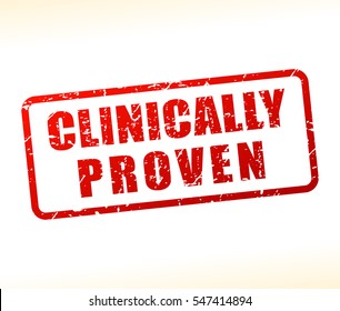 Illustration of clinically proven text buffered on white background