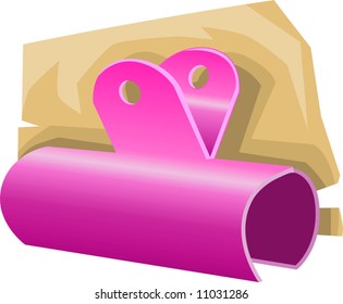 Illustration of clip and paper	