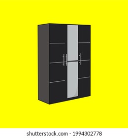 illustration or clipart design of a black wardrobe