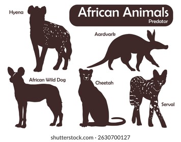 illustration, clipart, elements, animal, africa, Hunter