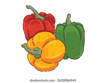 ilustración, Clipart, Elementos, pimiento, vegetal