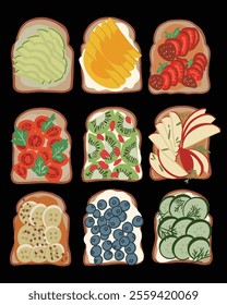 illustration, clipart, elements, Bread, healthy food