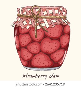 illustration, clipart, elements, food, strawberry, jam