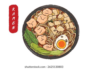 illustration, clipart, elements, Japanese food, ramen, noodle