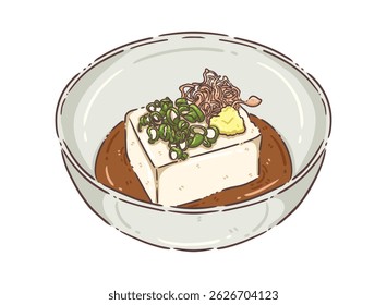 illustration, clipart, elements, japanese food, izakaya, Hiyayakko
