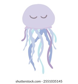 illustration, clipart, elements, jellyfish, cute