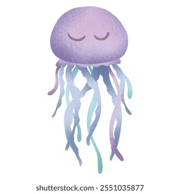ilustração, clipart, elementos, água-viva, bonito