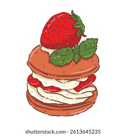 illustration, clipart, elements, Macarons, Desserts