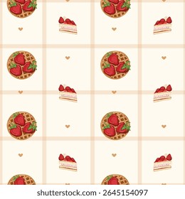 illustration, clipart, elements, seamless, pattern, background, desserts