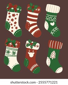 illustration, clipart, elements, sock, Christmas