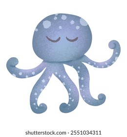 illustration, clipart, elements, squid, cute