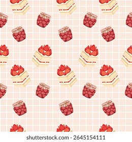 ilustración, Clipart, Elementos, fresa, mermelada, transparente, patrón, fondo, postres