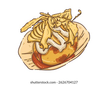 illustration, clipart, elements, takoyoki, izakaya, japanese food