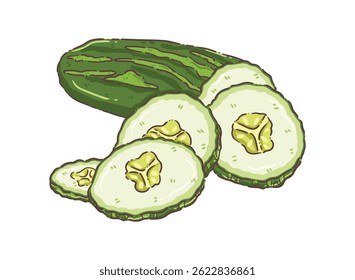 illustration, clipart, elementsม vegetable, cucumber