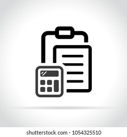 Illustration of clipboard with calculator on white background