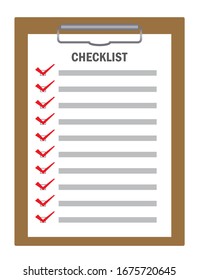 Illustration Clipboard Checklist Red Check Stationery Stock Vector ...