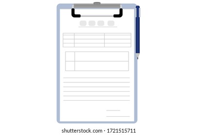 Illustration of clipboard and questionnaire