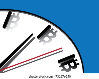 illustration with clock and bitcoin