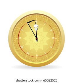 Illustration the clock of the death isolated on a white background - vector