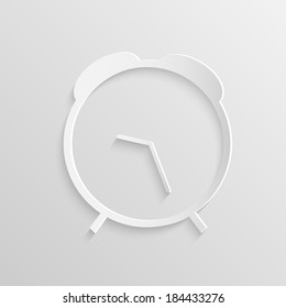 Illustration of a clock design against a gray background.