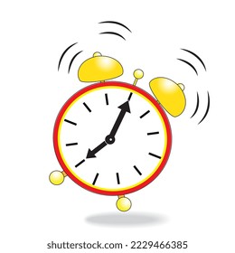 An illustration of a clock with four symbols of the seasons