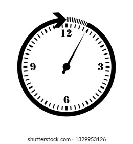 Illustration of a clock. Clock icon in black and white colors.