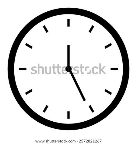 illustration of clock icon. white and black clock