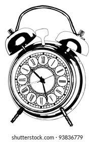 ilustración con reloj aislado en fondo blanco
