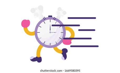 illustration of the clock running because the deadline is near. can be used for planning schedules, deadline concepts, productivity and time management concepts.