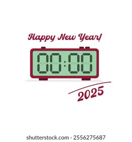 An illustration with a clock showing the beginning of a new year