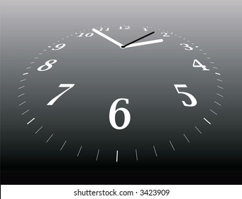 Illustration of a clock that is dissapearing into the distance