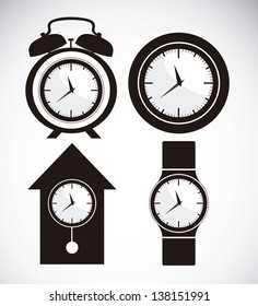 Illustration of clock and time icons, illustration Vector
