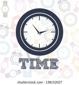 Illustration of clock and time icons, illustration Vector