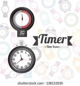 Illustration of clock and time icons, illustration Vector