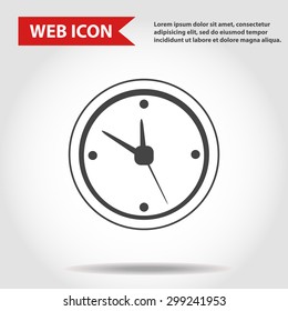 Illustration of clock web icon, vector.