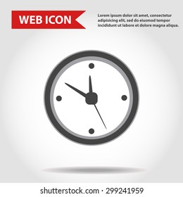 Illustration of clock web icon, vector.